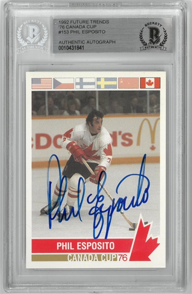 Phil Esposito Autographed 1976 Canada Cup Card