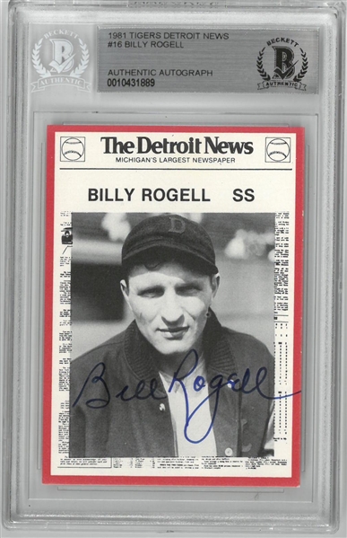 Billy Rogell Autographed 1981 Tigers Card