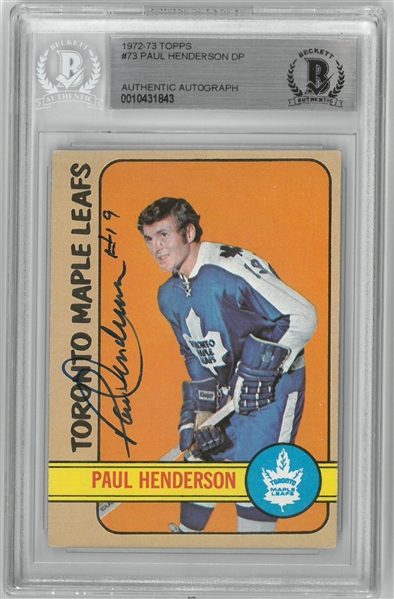 Paul Henderson Autographed 72-73 Topps Card