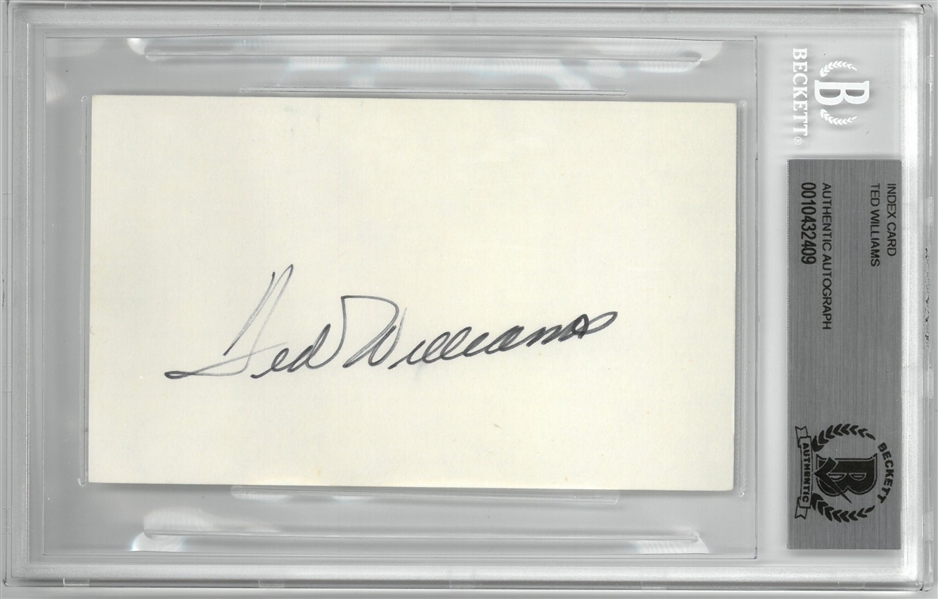 Ted Williams Autographed 3x5 Index Card