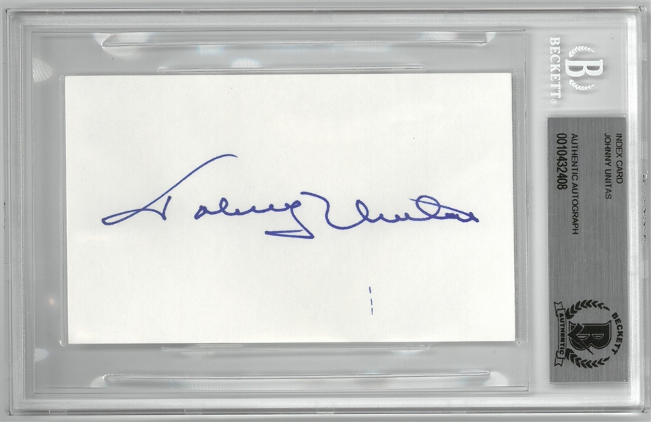 Johnny Unitas Autographed 3x5 Index Card