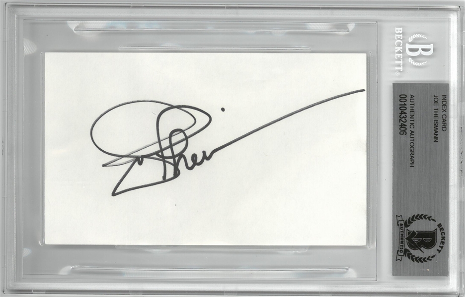 Joe Theisman Autographed 3x5 Index Card