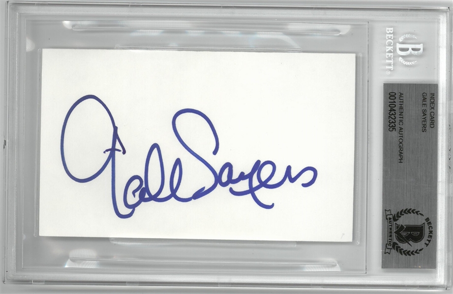 Gale Sayers Autographed 3x5 Index Card