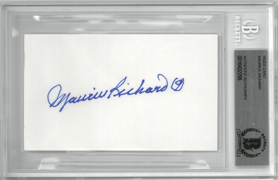 Maurice Richard Autographed 3x5 Index Card