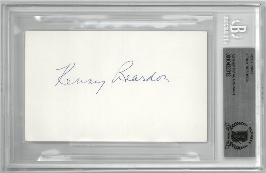 Kenny Reardon Autographed 3x5 Index Card