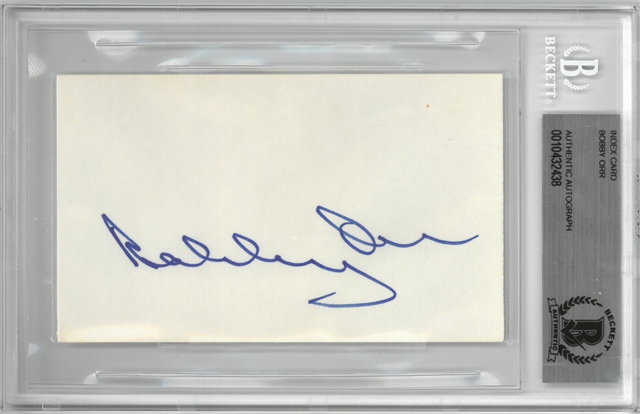 Bobby Orr Autographed 3x5 Index Card
