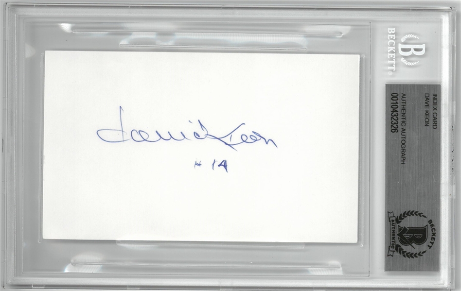Dave Keon Autographed 3x5 Index Card