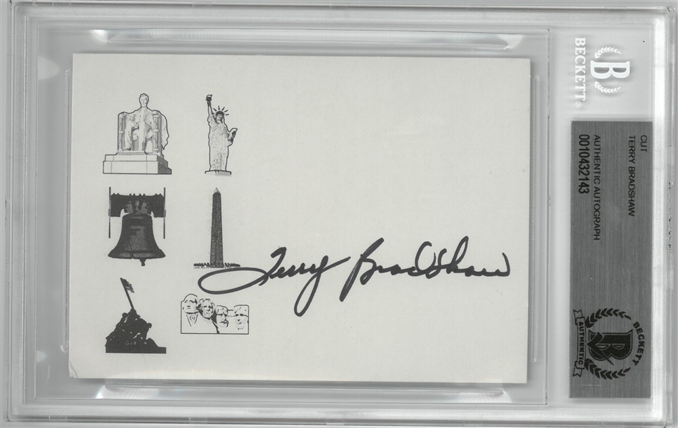 Terry Bradshaw Autographed 3x5 Index Card