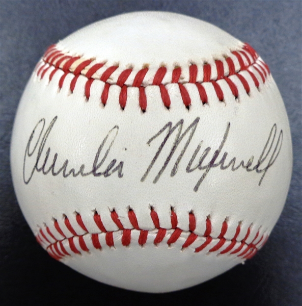 Charlie Maxwell Autographed Baseball