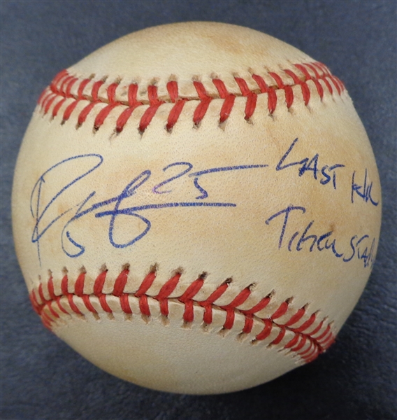 Robert Fick Autographed Baseball Inscribed "Last HR at Tiger Stadium"