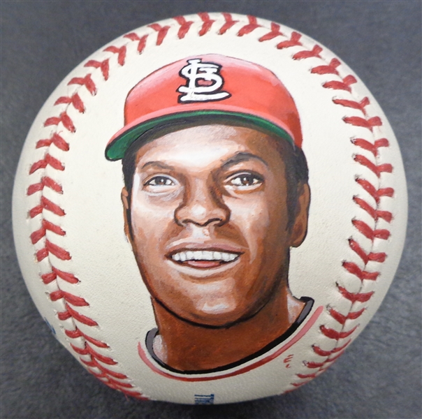 Bob Gibson Autographed Hand Painted Baseball