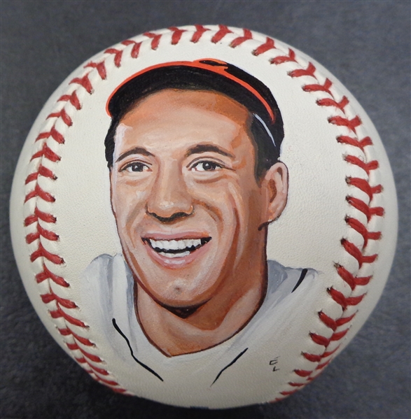 Bob Feller Autographed Hand Painted & Engraved Baseball