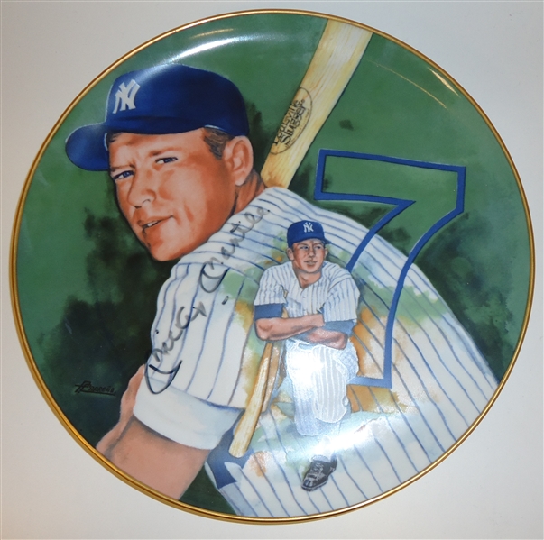 Mickey Mantle Autographed 10" Plate