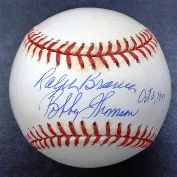 Bobby Thomson & Ralph Branca Autographed Baseball "Oct 3, 1951"