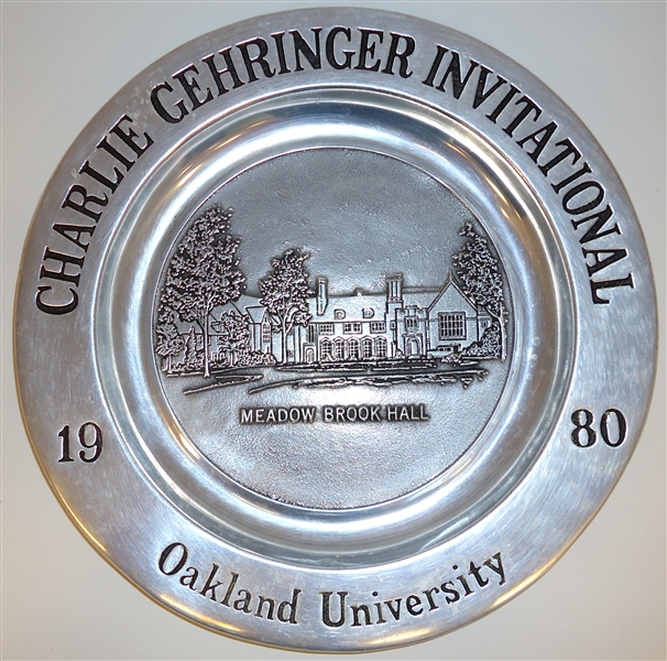 Charlie Gehringer Golf Outing Pewter Plate