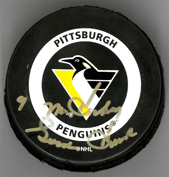 Gordie Howe Autographed Pittsburgh Penguins Puck