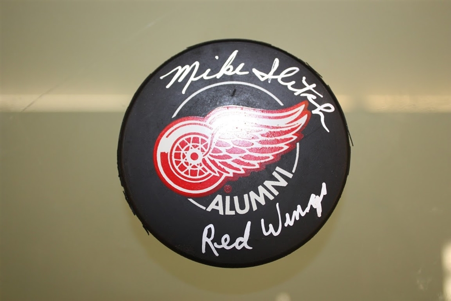 Mike Ilitch Autographed Detroit Red Wings Puck