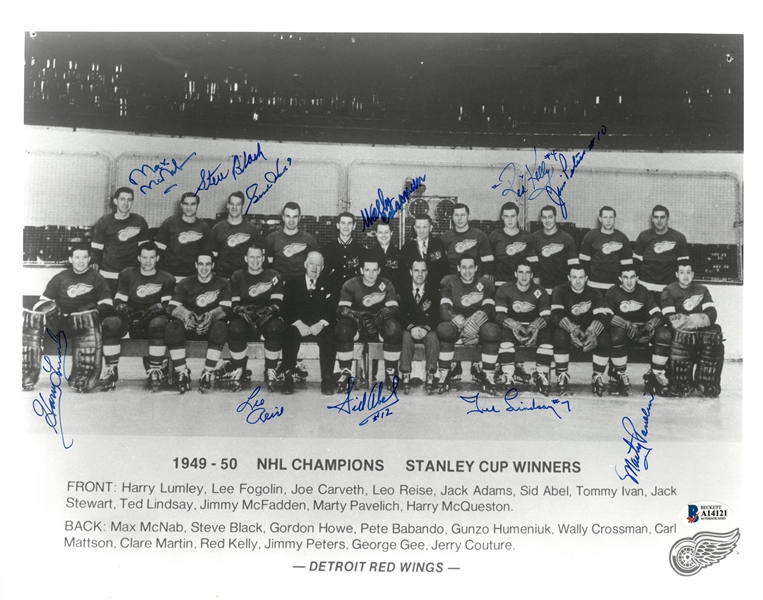 1949/50 Red Wings 11x14 Signed by 11