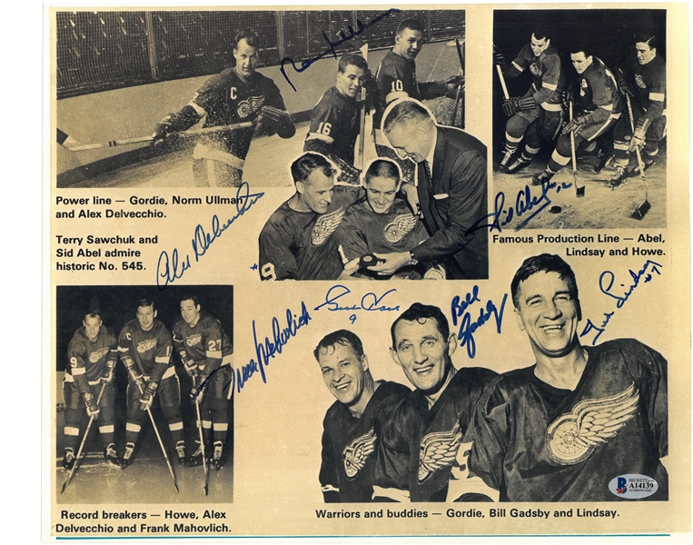 Red Wings 11x14 Signed by 7 HOFers
