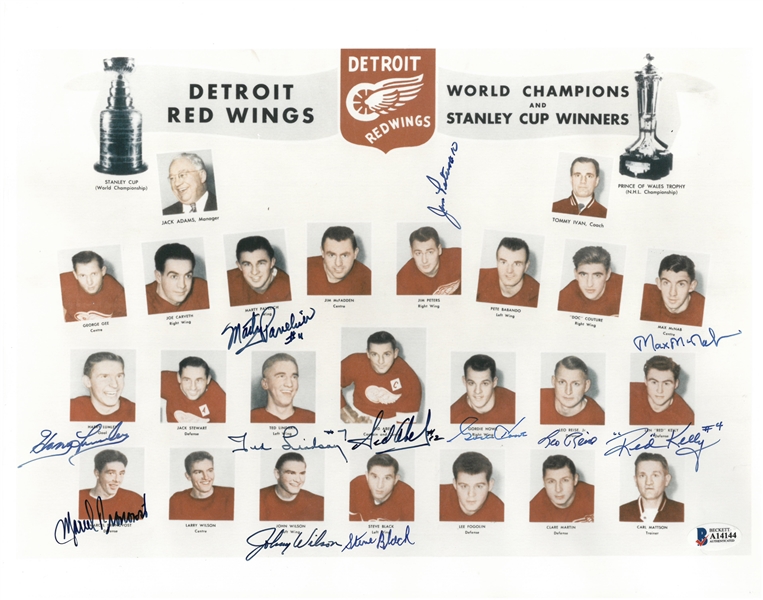 1949/50 Red Wings 11x14 Signed by 12