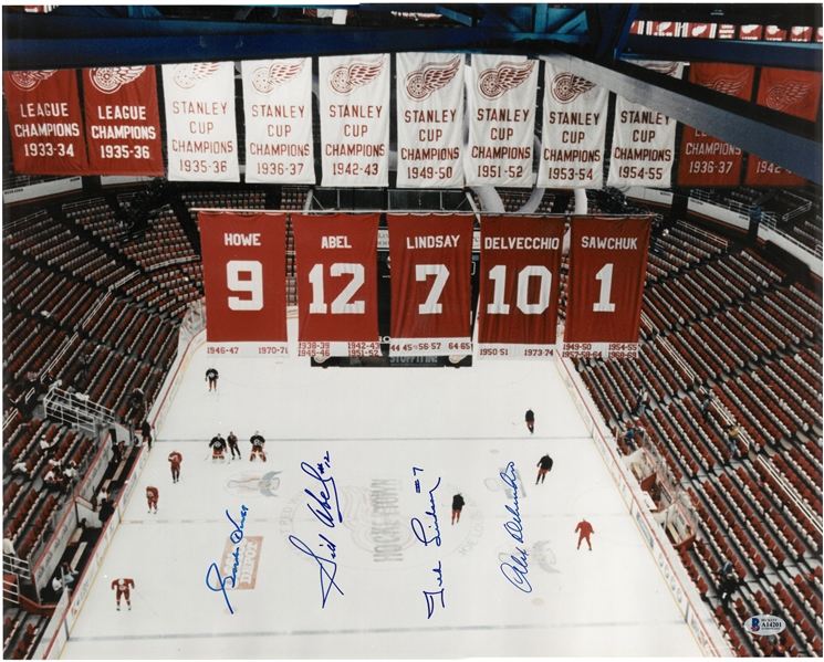Red Wings Signed 16x20 Retired Numbers