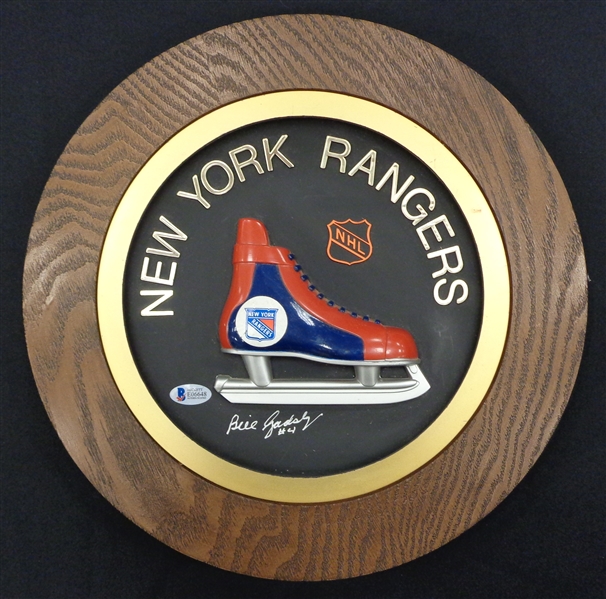 Bill Gadsby Autographed Rangers Wall Hanging