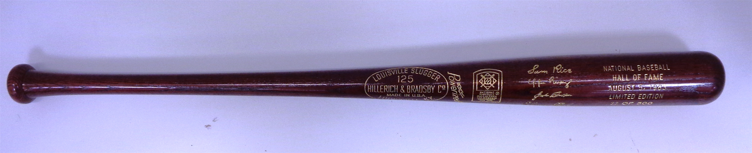 1963 Baseball Hall of Fame Commemorative Bat