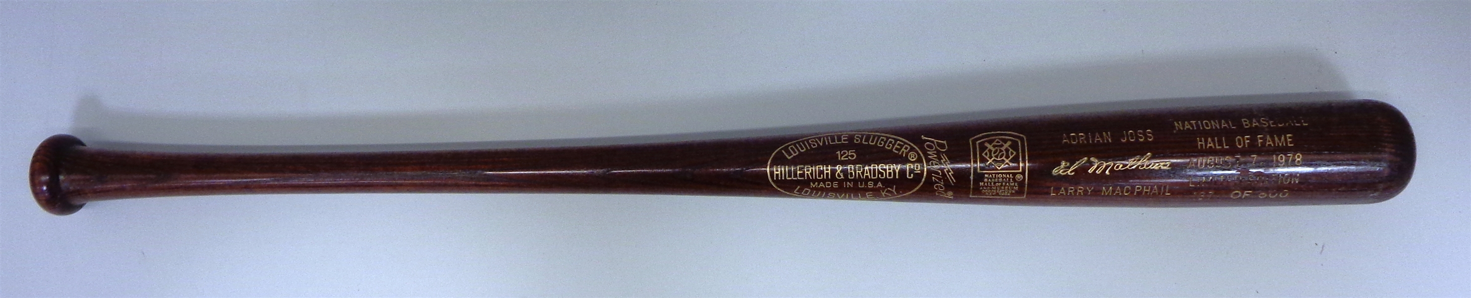 1978 Baseball Hall of Fame Commemorative Bat