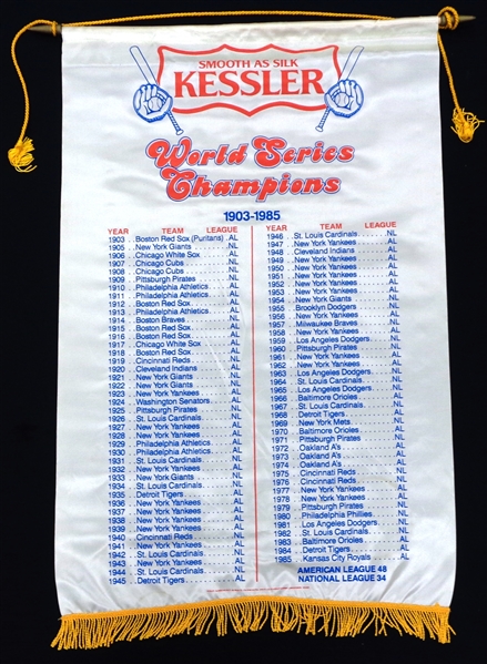 World Series Champions Banner 1903-1985