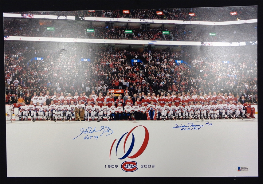 Canadiens 100 Years 12x18 Signed by Richard & Moore