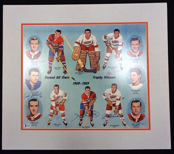 1958/59 NHL Award Winners/All Stars Autographed Piece