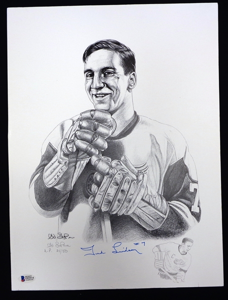 Ted Lindsay Autographed 12x16 Lithograph