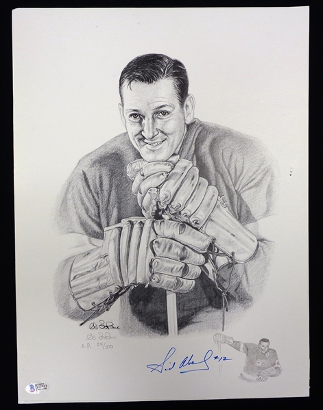 Sid Abel Autographed 12x16 Lithograph