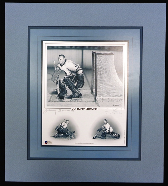 Johnny Bower Autographed Matted Lithograph