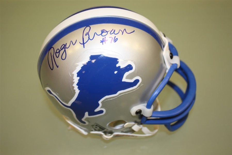 Roger Brown Autographed Detroit Lions Mini Helmet