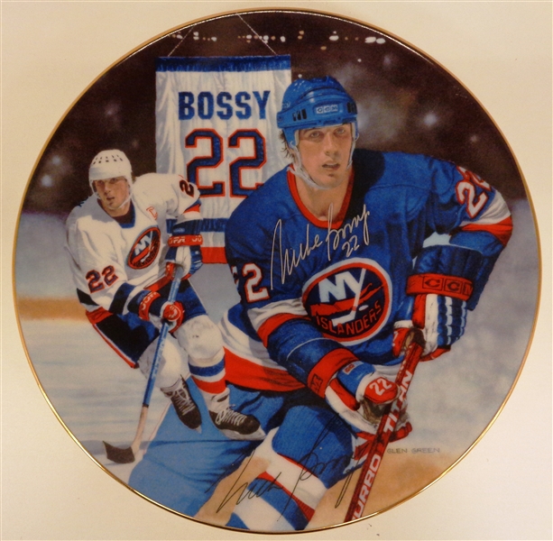 Mike Bossy Autographed 8" Plate