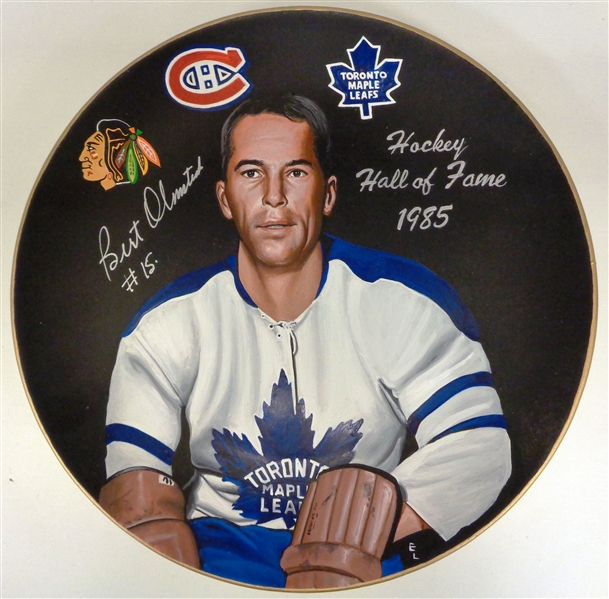 Bert Olmstead Autographed Hand Painted 10" Plate