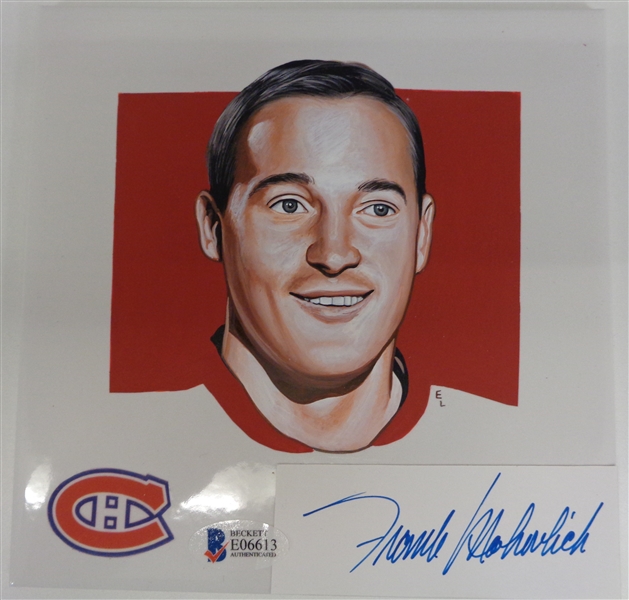 Frank Mahovlich Autographed Hand Painted Tile