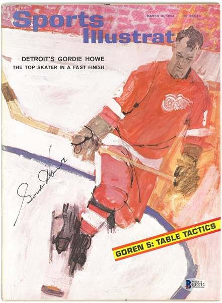 Gordie Howe Autographed 1964 Sports Illustrated Magazine