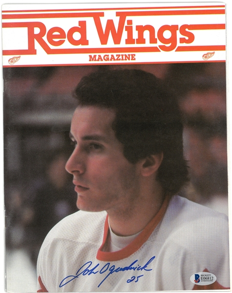 John Ogrodnick Autographed 1981 Red Wings Program