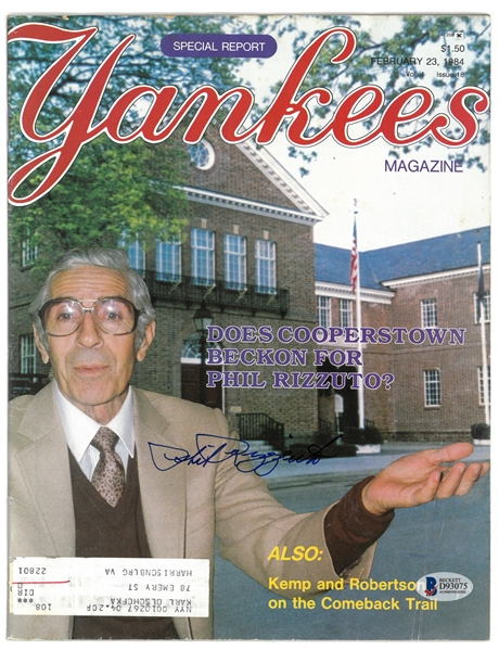 Phil Rizzuto Autographed 1984 Yankees Magazine
