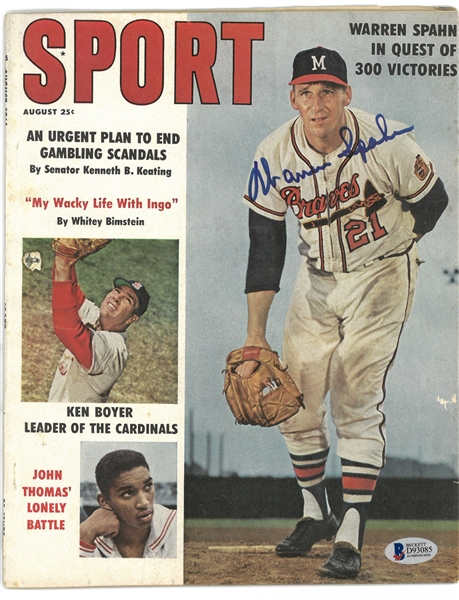 Warren Spahn Autographed 1961 Sport Magazine
