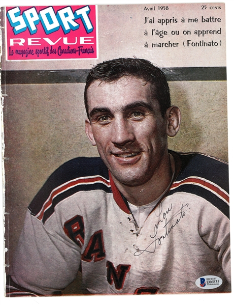 Lou Fontinato Autographed 1958 Sport Revue Magazine