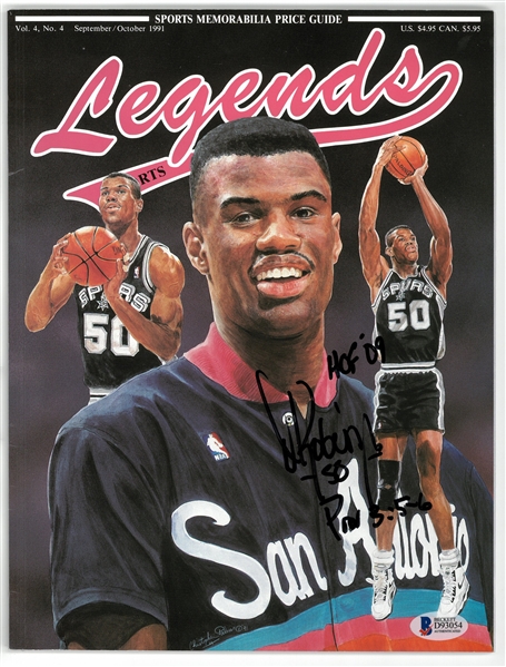 David Robinson Autographed 1991 Legends Magazine