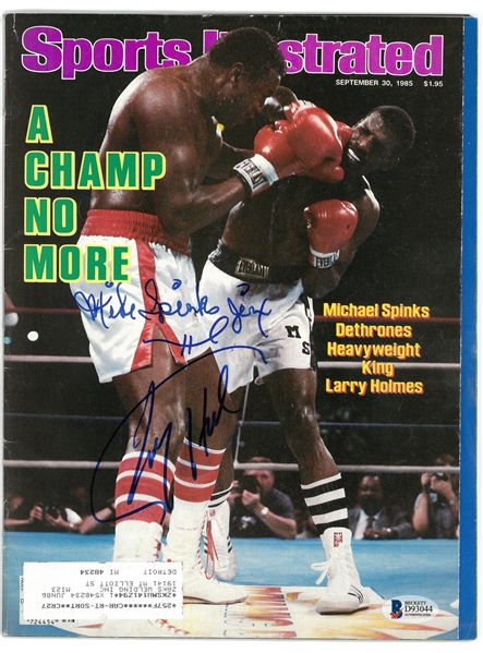 Michael Spinks & Larry Holmes Autographed 1985 Sports Illustrated