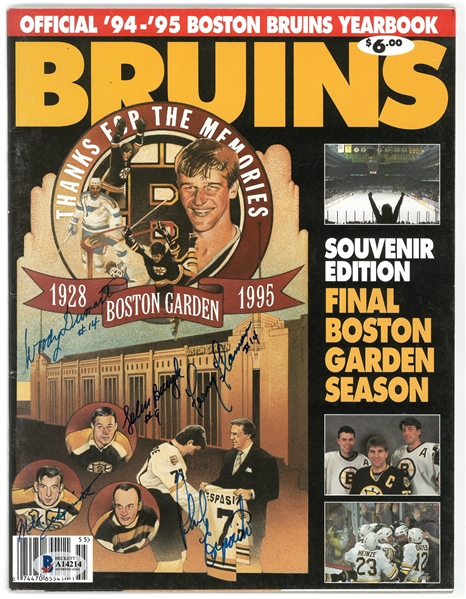 Bruins Yearbook Signed by 5 Hall of Famers