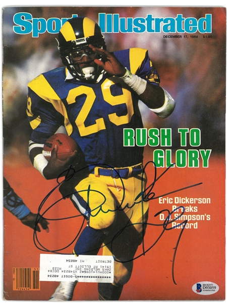 Eric Dickerson Autographed 1984 Sports Illustrated