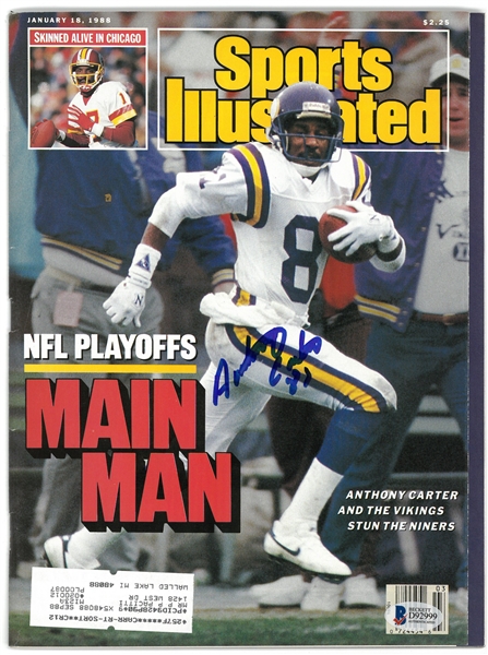 Anthony Carter Autographed 1988 Sports Illustrated