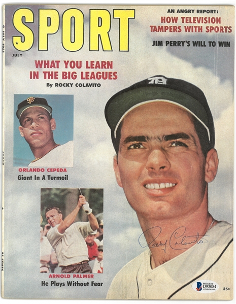 Rocky Colavito Autographed 1961 Sport Magazine