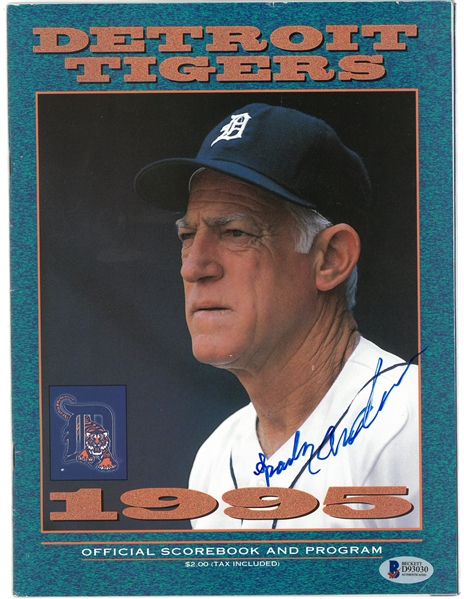 Sparky Anderson Autographed 1995 Tigers Program
